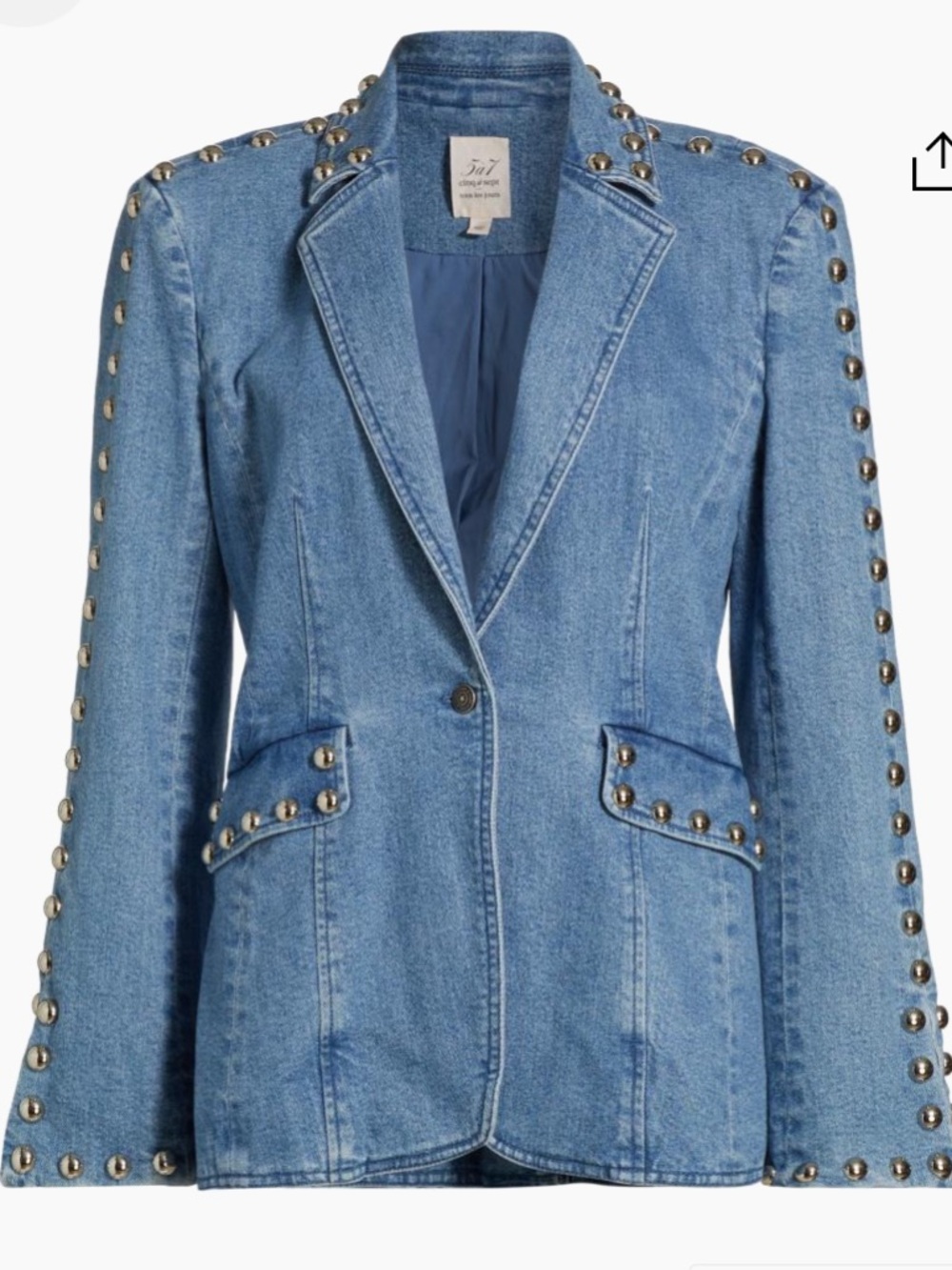 CINQ A SEPT MILLY STUD DENIM BLAZER. NWT. 💙🩶